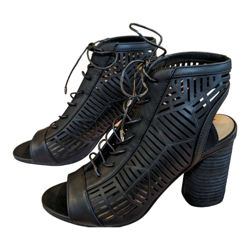 Sam Edelman Rocco Black Napa Chunky Heel Shootie Size 9M